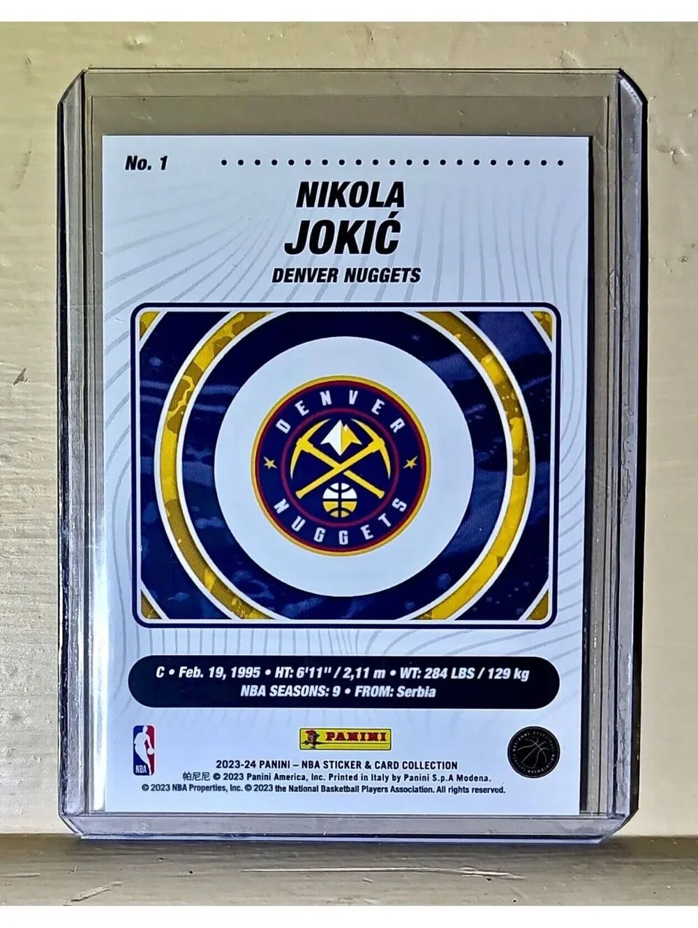 Nikola Jokić 2023-24 Panini NBA Basketball #1 Card Denver Nuggets